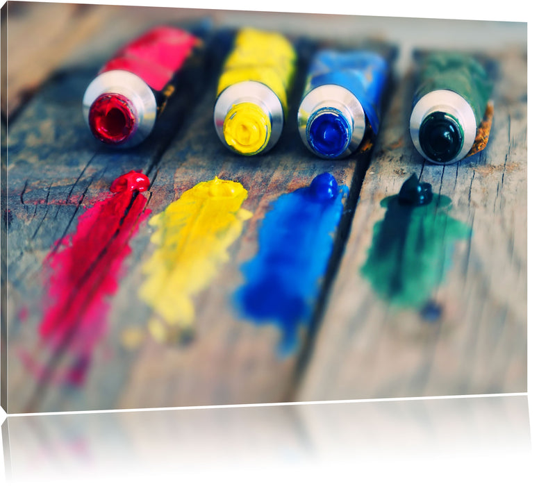 Pixxprint Farbtuben, Leinwandbild