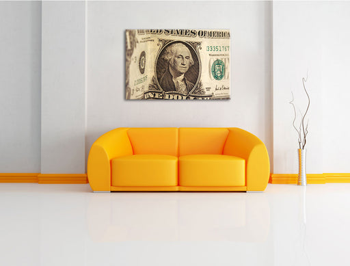 Geldschein Dollar Leinwandbild über Sofa