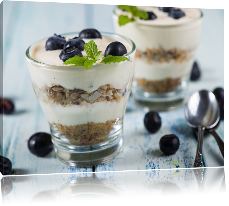 Pixxprint Leckerer Nachtisch, Leinwandbild