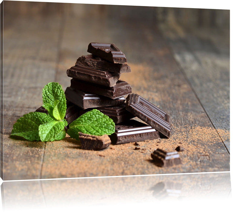 Pixxprint Schokoladenstücke, Leinwandbild