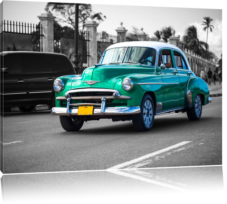 Pixxprint Oldtimer in Havanna, Leinwandbild