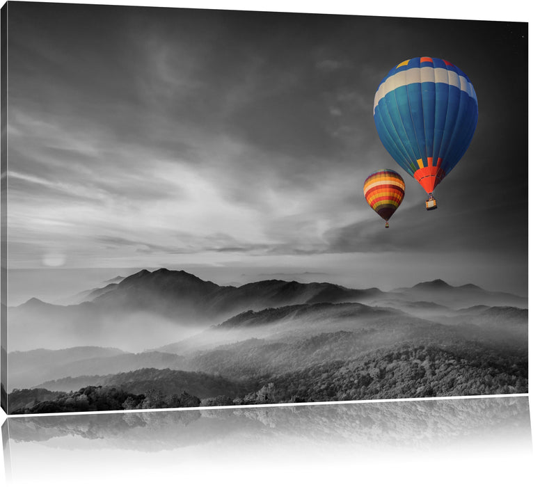 Pixxprint Heißluftballons über den Alpen, Leinwandbild