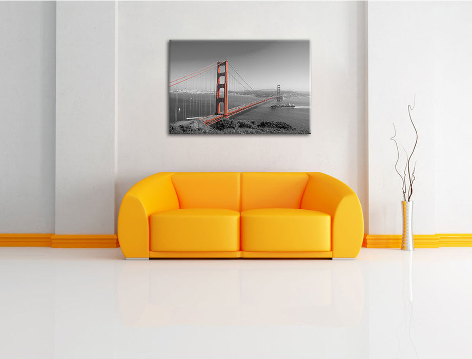 eindrucksvolle Golden Gate Bridge Leinwandbild über Sofa