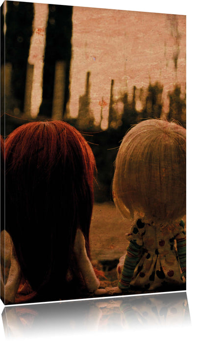 Pixxprint Pullips halten Händchen, Leinwandbild