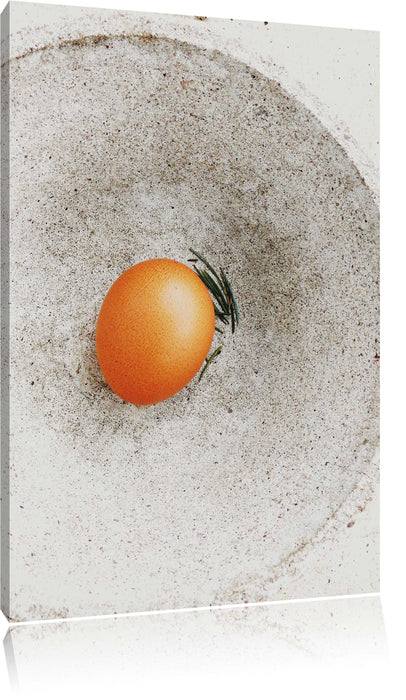 Pixxprint Ei in Keramikschale, Leinwandbild