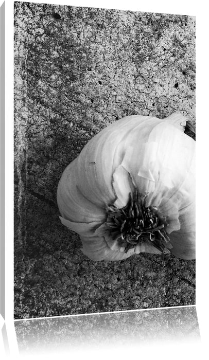 Pixxprint zwei Knoblauchknollen, Leinwandbild