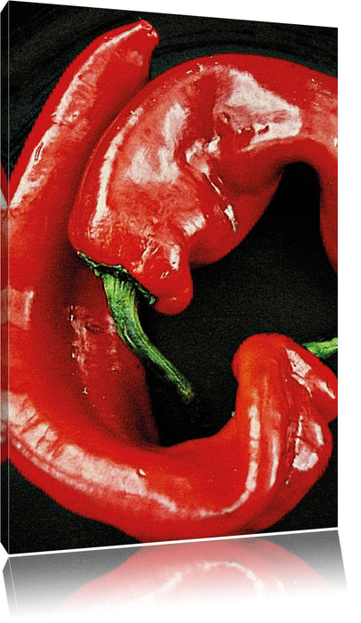 Pixxprint scharfe Chilischoten, Leinwandbild