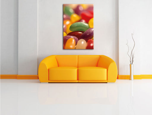 Süßigkeiten- Jelly Belly Beans Leinwandbild über Sofa