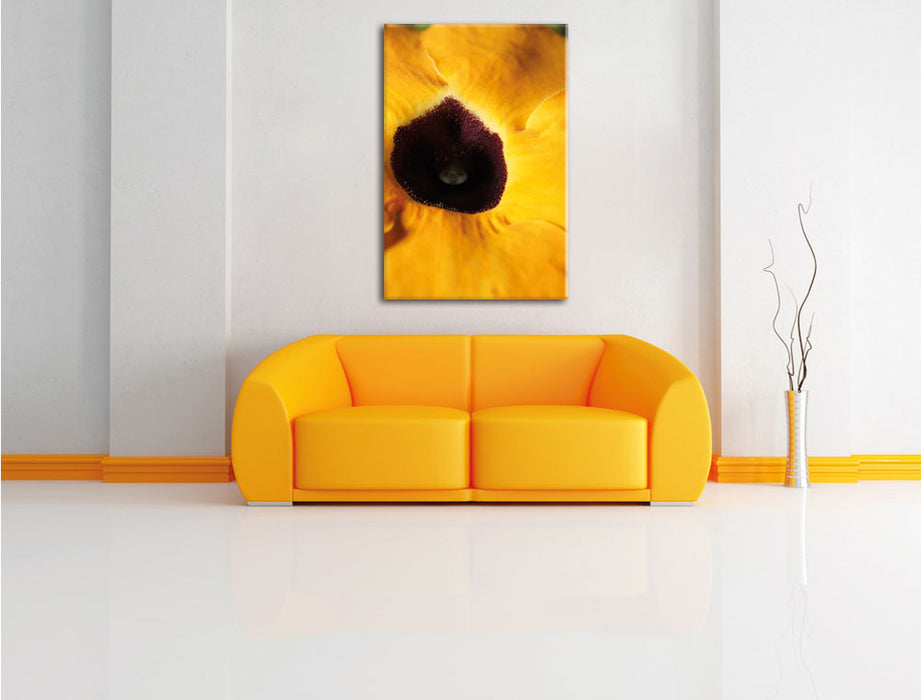 schöne Thunbergie Blüte Leinwandbild über Sofa