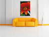 große orangefarbene Blüte Leinwandbild über Sofa