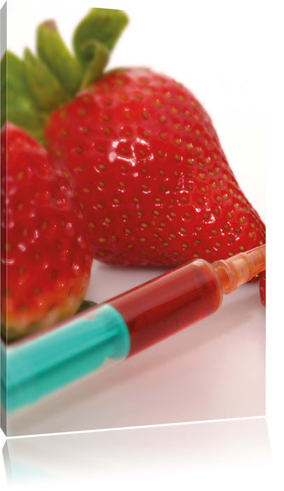 Erdbeeren mit Lebensmittelfarbe Leinwandbild