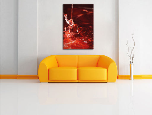 rote Flüssigkeit Leinwandbild über Sofa