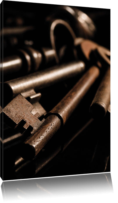 Pixxprint alter Schlüsselbund, Leinwandbild