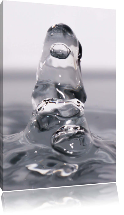 Pixxprint Tropfen fällt ins Wasser, Leinwandbild