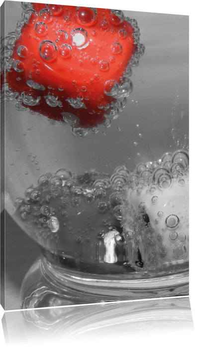 Pixxprint Würfel in Mineralwasser, Leinwandbild