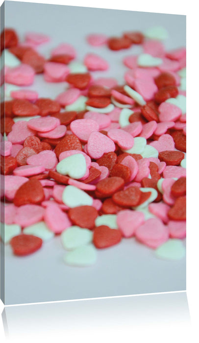 Pixxprint Konfettiherzen, Leinwandbild