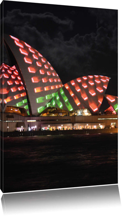 Pixxprint Sydney Opera House bei Nacht, Leinwandbild