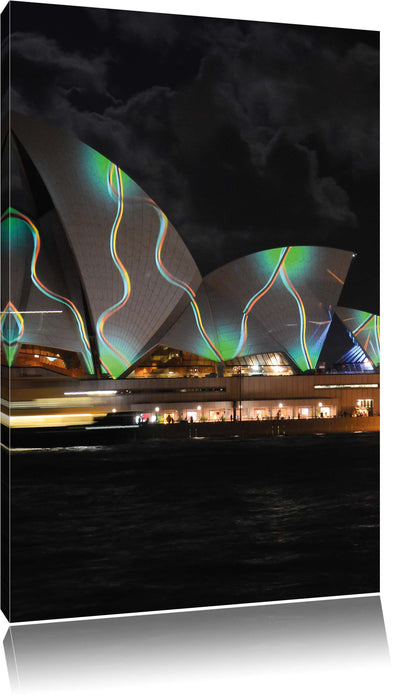 Pixxprint Sydney Opera House Beleuchtung, Leinwandbild