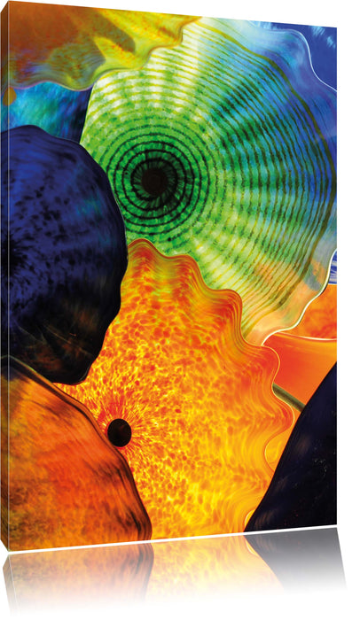 Pixxprint bunte Quallen, Leinwandbild