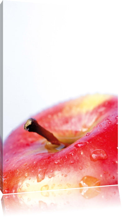 Pixxprint Tropfen auf Apfel, Leinwandbild