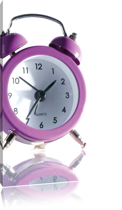 Pixxprint pinker Wecker, Leinwandbild