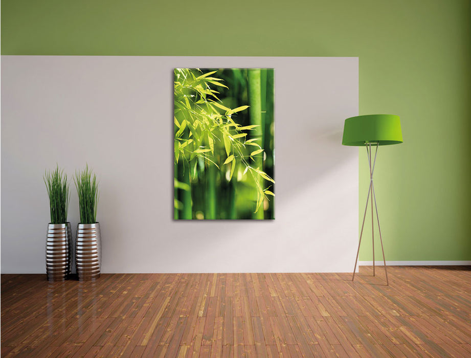 Bambus mit Blättern Leinwandbild im Flur