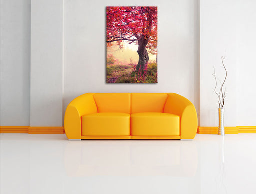 Traumhafte Herbstlandschaft Leinwandbild über Sofa