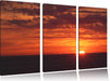 Sonnenuntergang über Meer Leinwandbild 3 Teilig