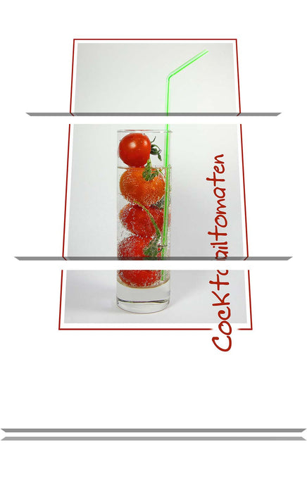 Cocktailtomaten im Glas Leinwandbild 3 Teilig