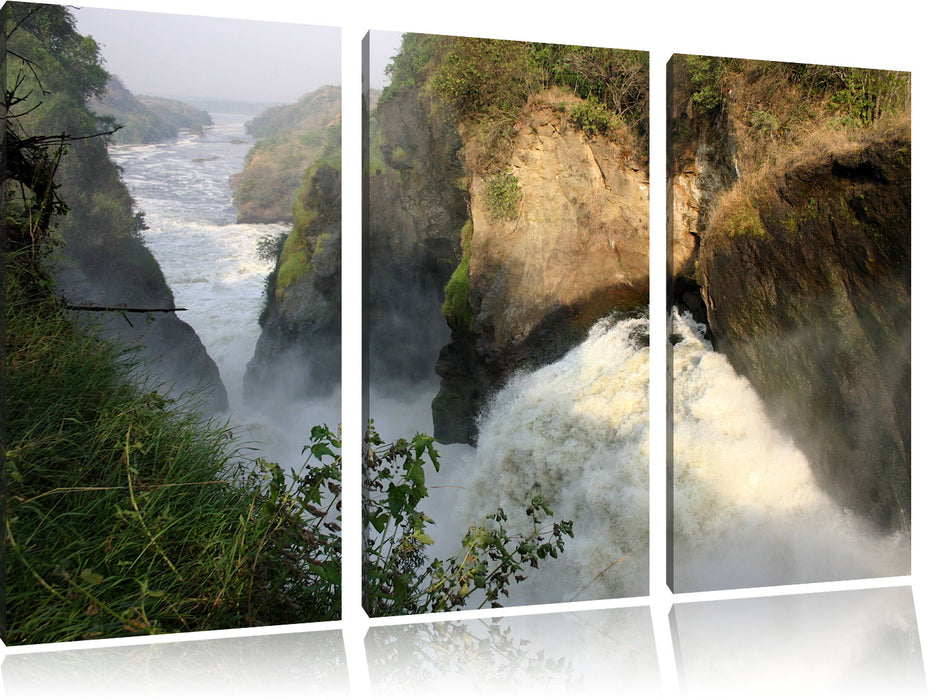 gigantischer Wasserfall Leinwandbild 3 Teilig