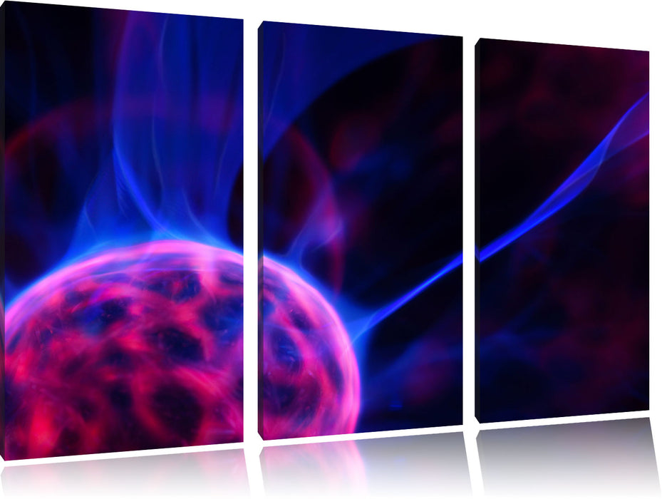leuchtender Energieball Leinwandbild 3 Teilig