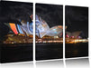 Sydney Opera House Lichter Leinwandbild 3 Teilig