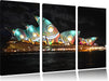 Sydney Opera House Pfauenaugen Leinwandbild 3 Teilig