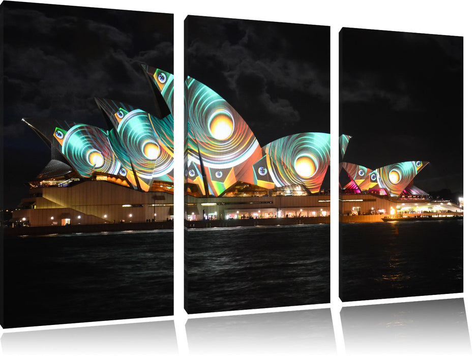 Sydney Opera House Pfauenaugen Leinwandbild 3 Teilig