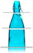 blaue Glasflasche Leinwandbild 3 Teilig