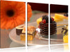 appetitliche Desserts Leinwandbild 3 Teilig