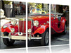 Roter Oldtimer in Italien Leinwandbild 3 Teilig