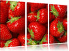 Fruchtig frische Erdbeeren Leinwandbild 3 Teilig