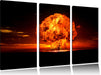 Gefährlicher Atomfeuerpilz Leinwandbild 3 Teilig