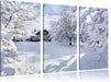 Winterlandschaft mit Hütte Leinwandbild 3 Teilig