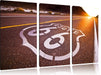 Highway Route 66 Leinwandbild 3 Teilig