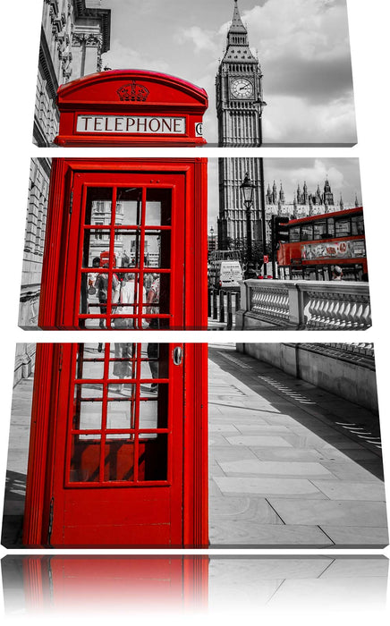 Telefonzelle London Leinwandbild 3 Teilig