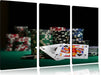 Pokertisch Las Vegas Leinwandbild 3 Teilig
