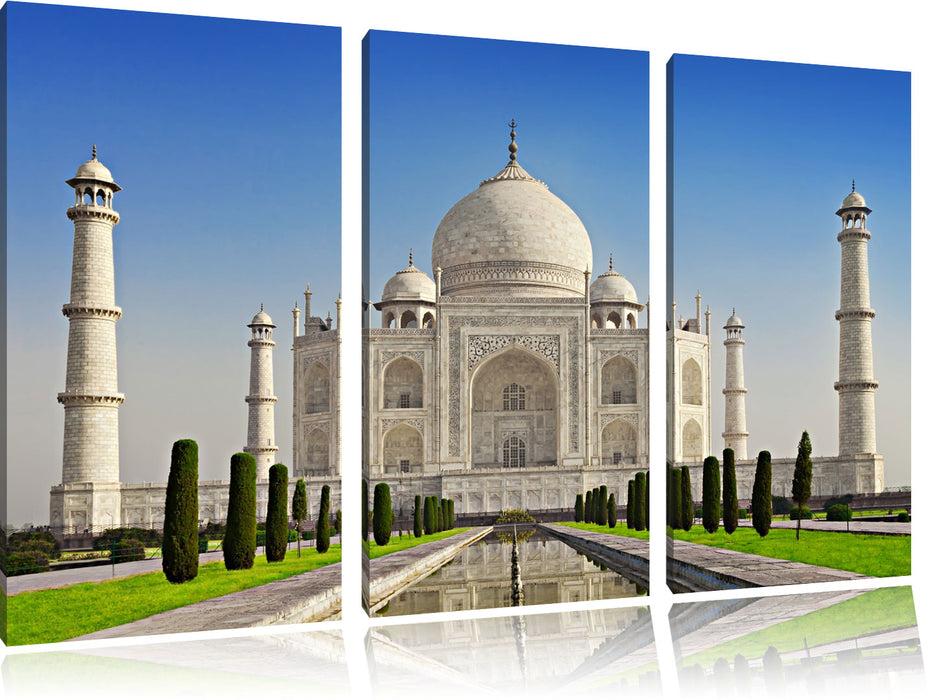 Gewaltiger Taj Mahal Leinwandbild 3 Teilig