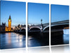 Westminster Bridge Big Ben Leinwandbild 3 Teilig