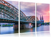 Hohenzollernbrücke in Köln Leinwandbild 3 Teilig
