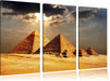 Pyramiden von Gizeh im Sonnenlicht Leinwandbild 3 Teilig