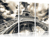 Prächtiger Eifelturm in Paris Leinwandbild 3 Teilig