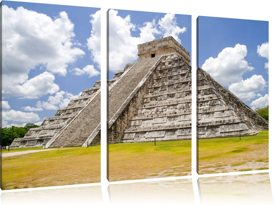 Maya Pyramide in Mexico Leinwandbild 3 Teilig