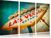 Las Vegas Retro Look Leinwandbild 3 Teilig